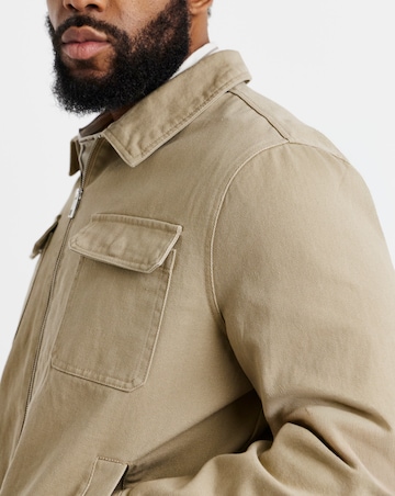 Cotton Twill Zip Harrington