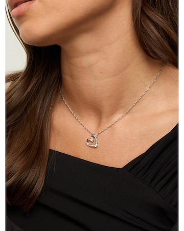 Jon Richard Rhodium Plated and Pave Twist Heart Set - Gift Box