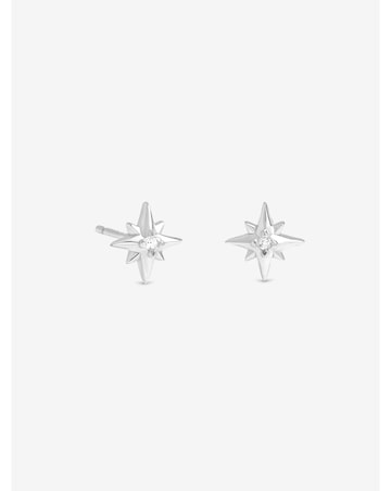 Simply Silver Sterling Silver 925 Cubic Zirconia Star Earrings - Gift Sleeve