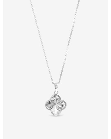 Simply Silver Sterling Silver 925 Polished Ridged Clover Pendant