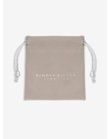 Simply Silver Sterling Silver 925 Pave Interlink Clover Bracelet - Gift Pouch