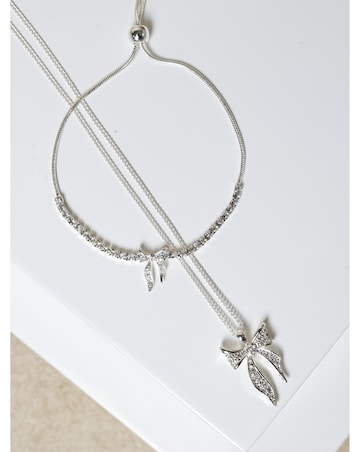 Jon Richard Silver Plated and Pave Bow Trio Set - Gift Box