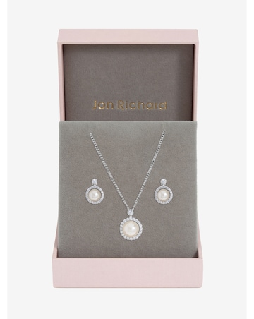 Jon Richard Gold Plated and Cubic Zirconia Pearl Halo Box Set - Gift Box