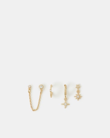 Accessorize 5-Pack 14ct Gold-Plated Earrings