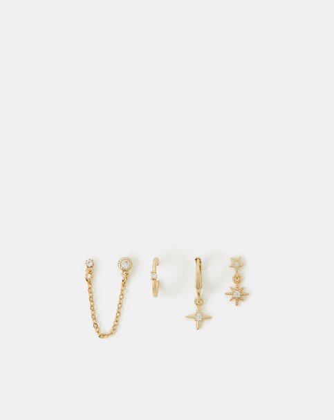 Accessorize 5Pk Gold-Plated Earrings