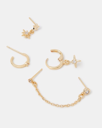Accessorize 5-Pack 14ct Gold-Plated Earrings