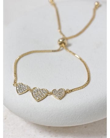 Jon Richard 18K Gold Plated Micro Pave Heart Bracelet