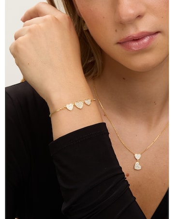 Jon Richard 18K Gold Plated Micro Pave Heart Bracelet