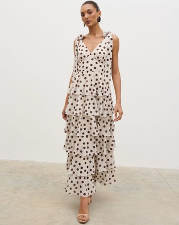 Pretty Lavish Fiore Tie Ruffle Maxi Dress