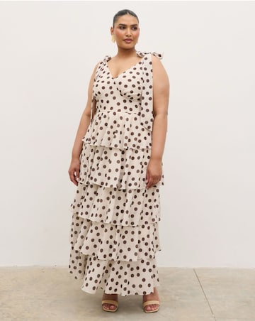 Pretty Lavish Fiore Tie Ruffle Maxi Dress