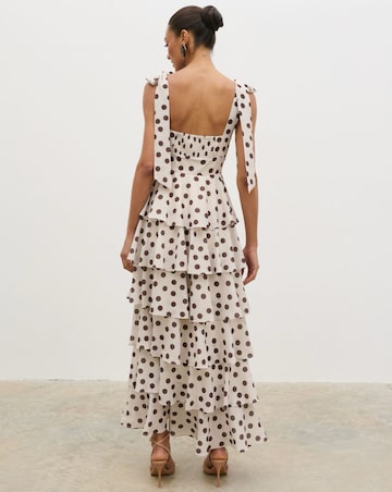 Pretty Lavish Fiore Tie Ruffle Maxi Dress