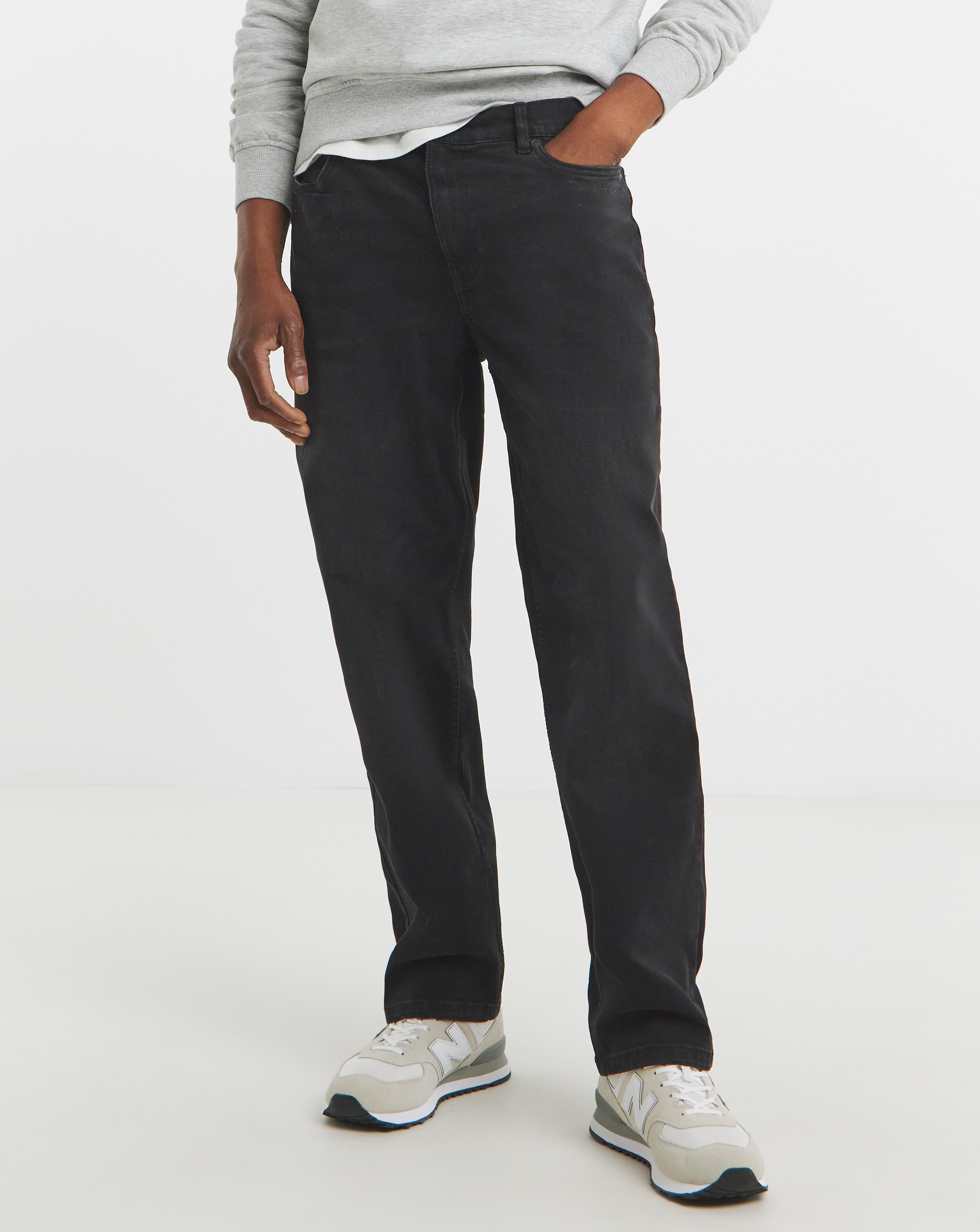 Straight Fit Stretch Jeans Blackwash