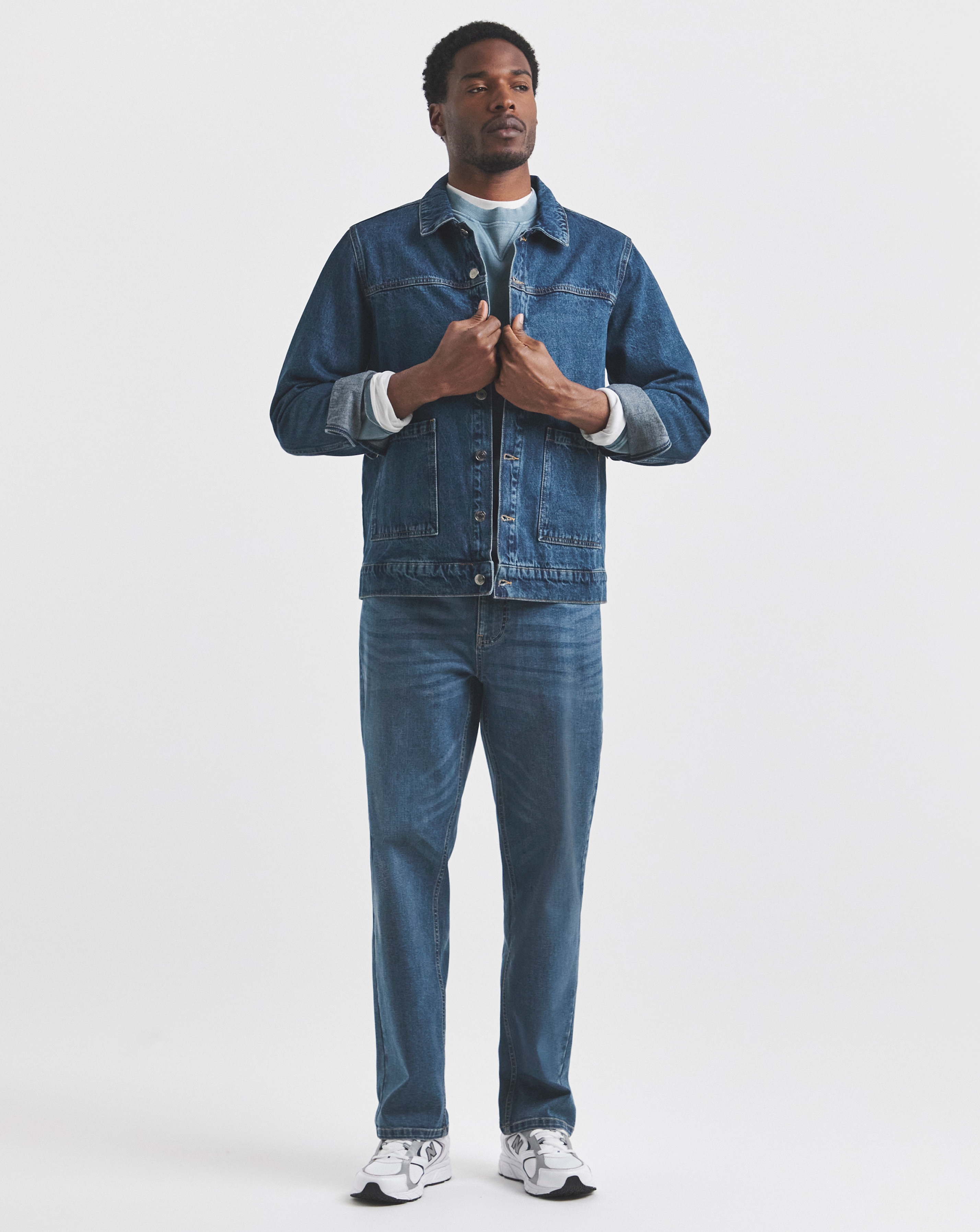 Union Straight Stretch Jeans Mid Wash