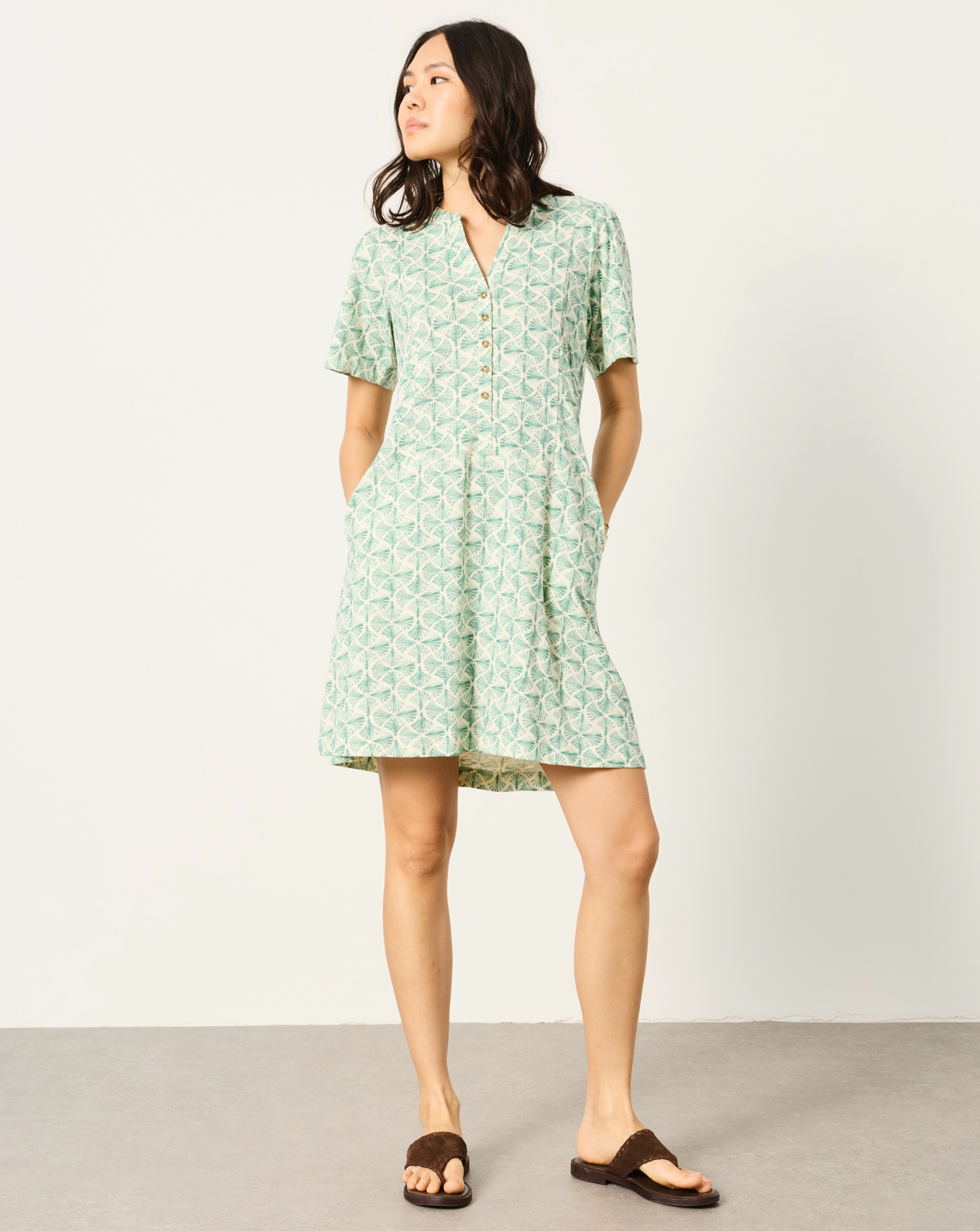 New In - Fatface Meggie Fan Geo Jersey Dress