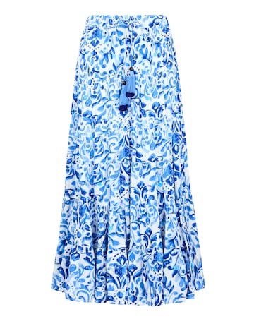 Joe Browns Summer Blue Tiered Maxi Skirt