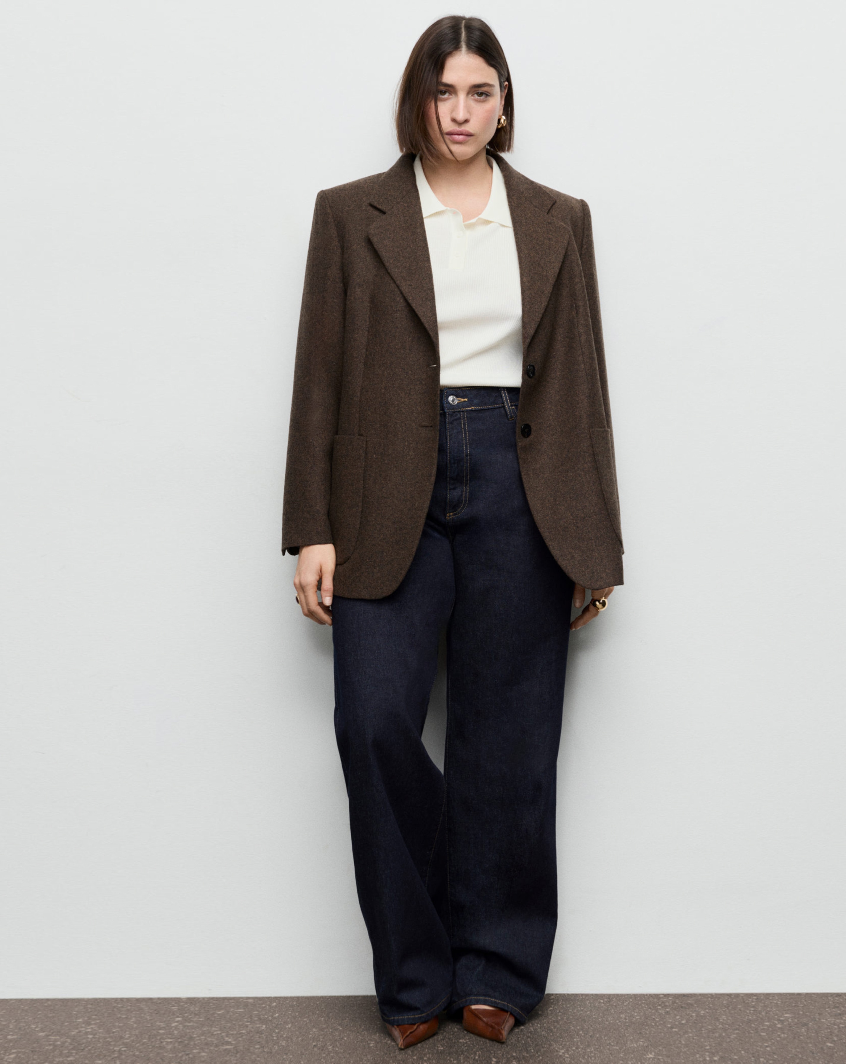 New In - Mango High-Rise Wide Leg Jean