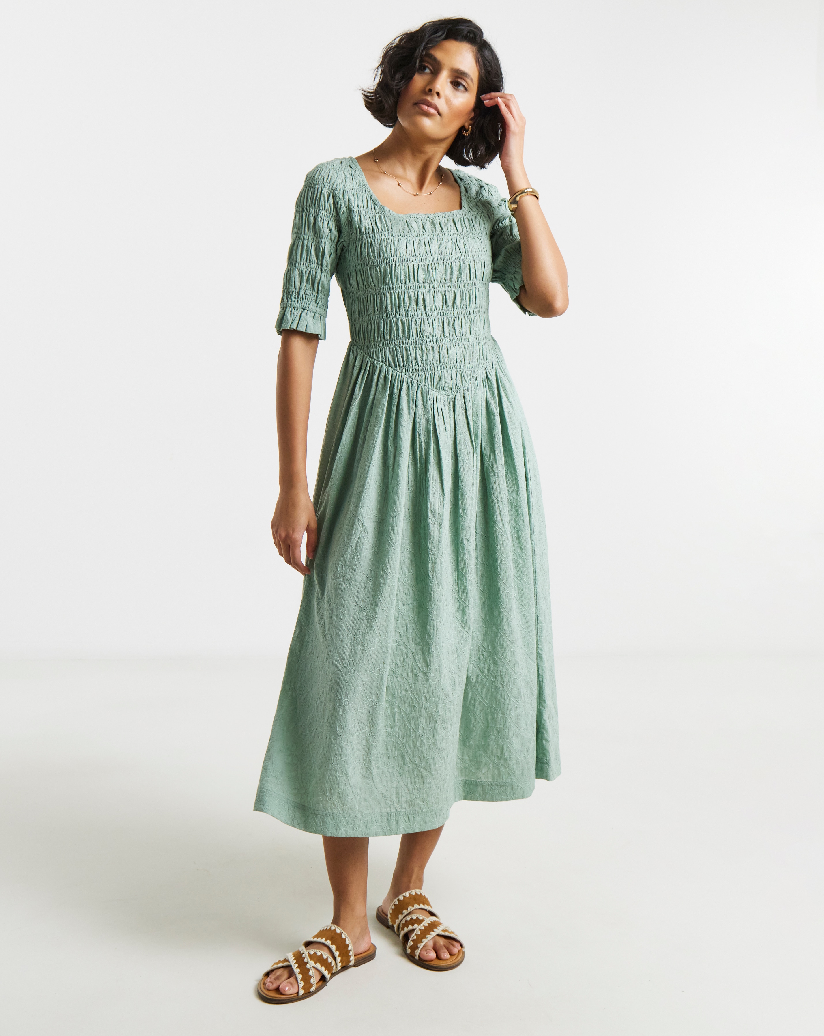 NY Polka Jacquard Midi