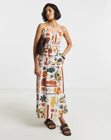 Native Youth Shirred Cami Midi Dress