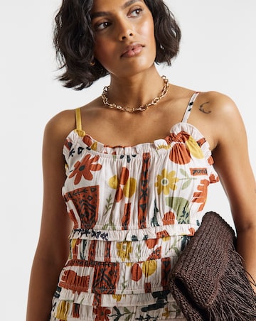 Native Youth Shirred Cami Midi Dress