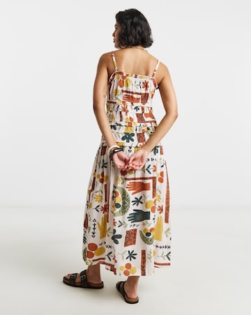 Native Youth Shirred Cami Midi Dress