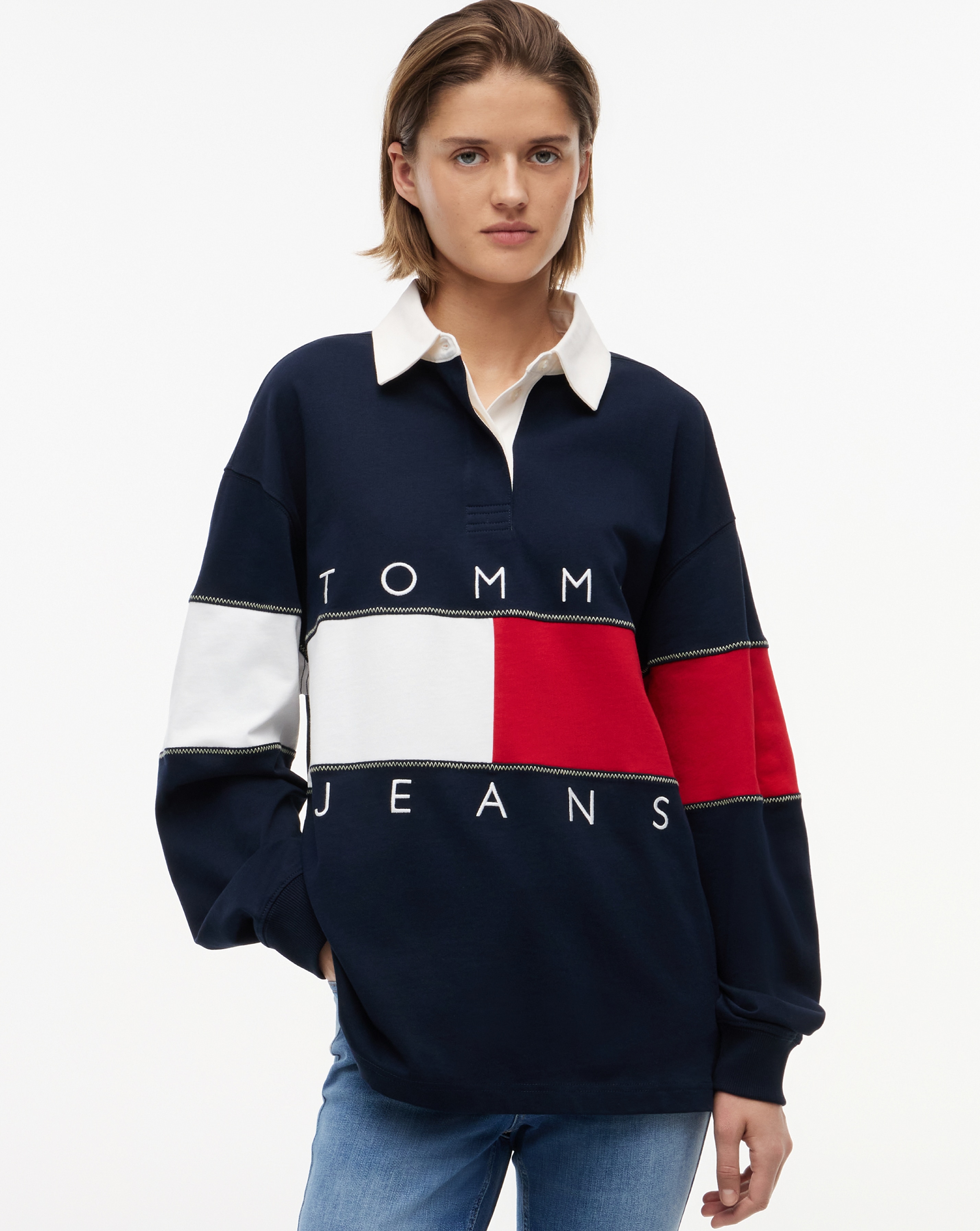 New In - Tommy Jeans Flag Rugby Sweatshirt