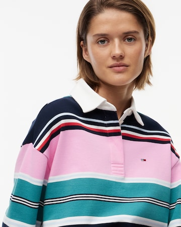 TOMMY JEANS STRIPE RUGBY SWEATSHIRT
