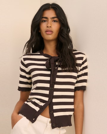 NOBODYS CHILD SHORT SLEEVE TIE NECK CARDI