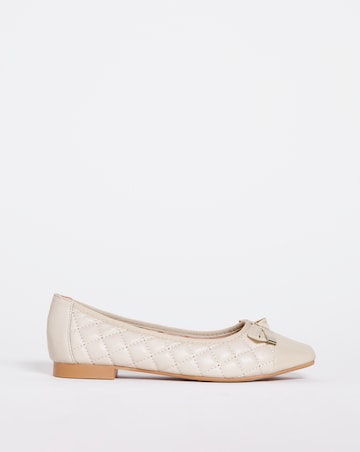 Quilted Square Toe Ballerina - Wide Fit (E)