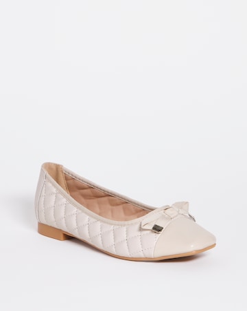 Quilted Square Toe Ballerina - Wide Fit (E)