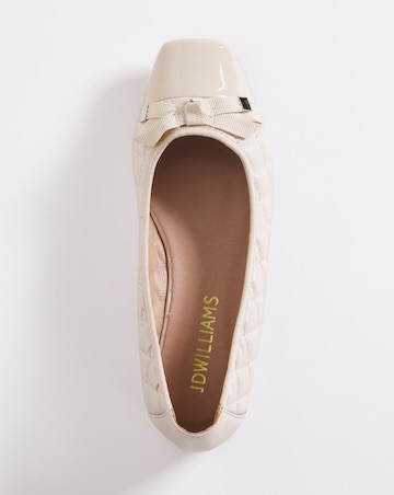 Quilted Square Toe Ballerina - Wide Fit (E)