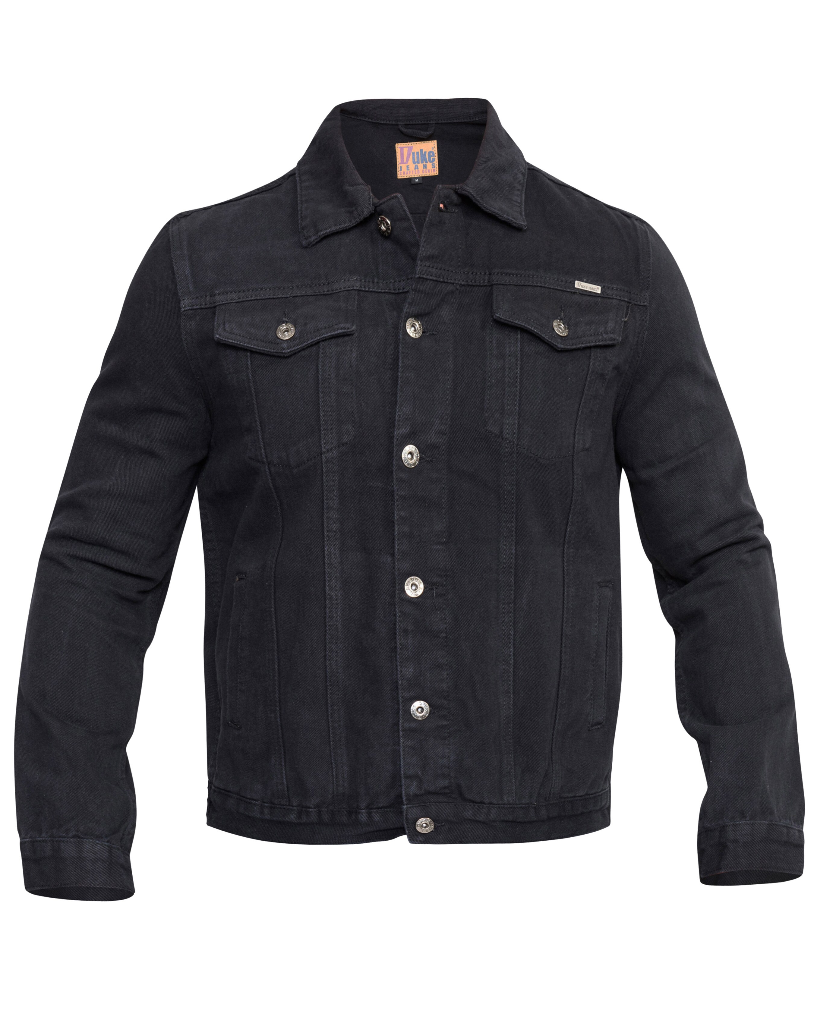 D555 Big & Tall Duke Trucker Style Western Denim Jacket - Black