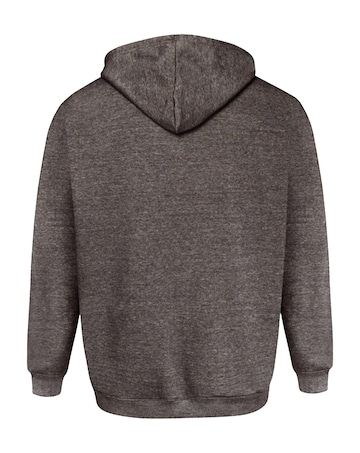 D555 Big & Tall Cantor Heavy Weight Zip Through Hoodie - Grey