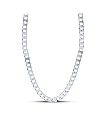 Sterling Silver Curb 20 Inch Chain Necklace