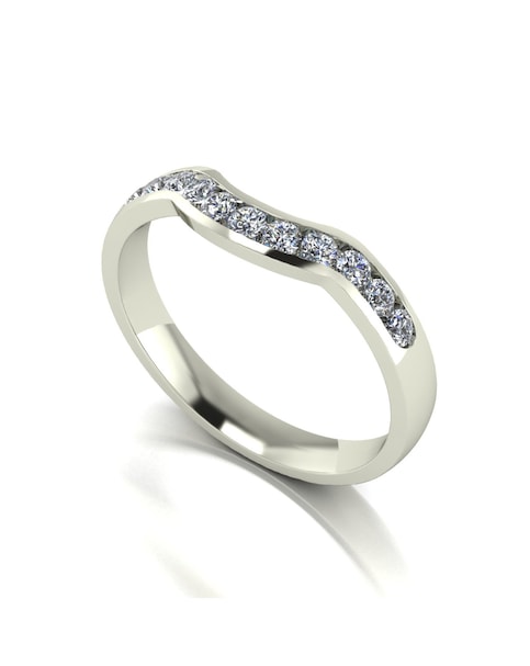 9ct Gold 11 Stone Moissanite Shaped Eternity Ring