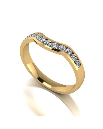 9ct Gold 11 Stone Moissanite Shaped Eternity Ring