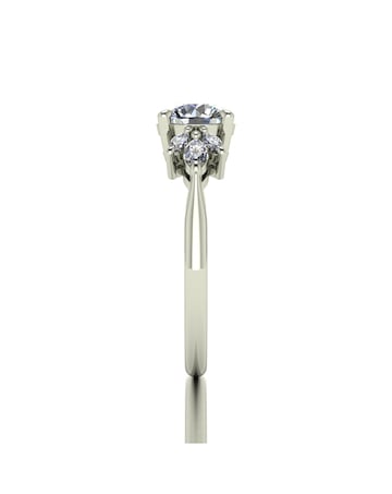 9ct Gold 1.60ct total eq Moissanite Solitaire ring with marquise sides