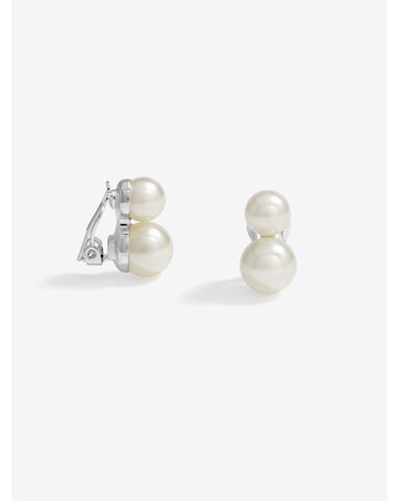 Jon Richard Double Pearl Clip Earrings