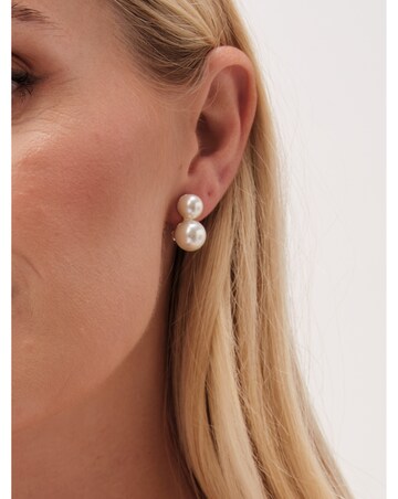 Jon Richard Double Pearl Clip Earrings