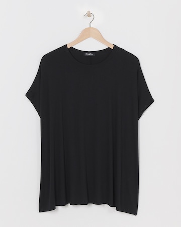 Black Oversized Slouchy Dip Back Tee