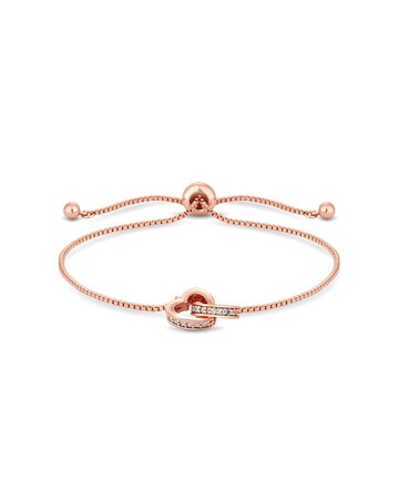 Jon Richard Rose Gold Plated Clear Crystal Heart Bracelet