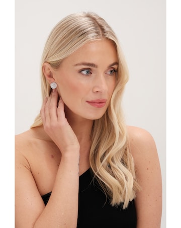 Jon Richard Rhodium Plated Cubic Zirconia Baguette Stud Clip Earrings