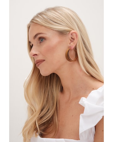 Mood Gold Tapered Resin Hoop Earrings