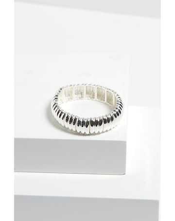 Mood Silver Ridged Stretch Bracelet