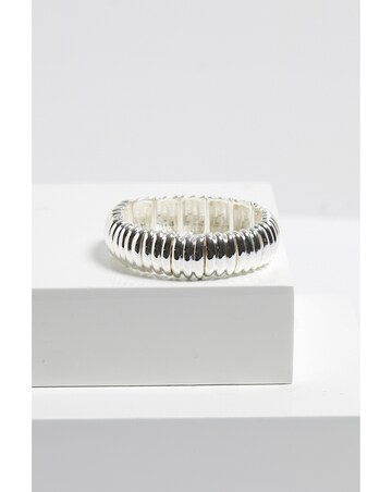 Mood Silver Ridged Stretch Bracelet