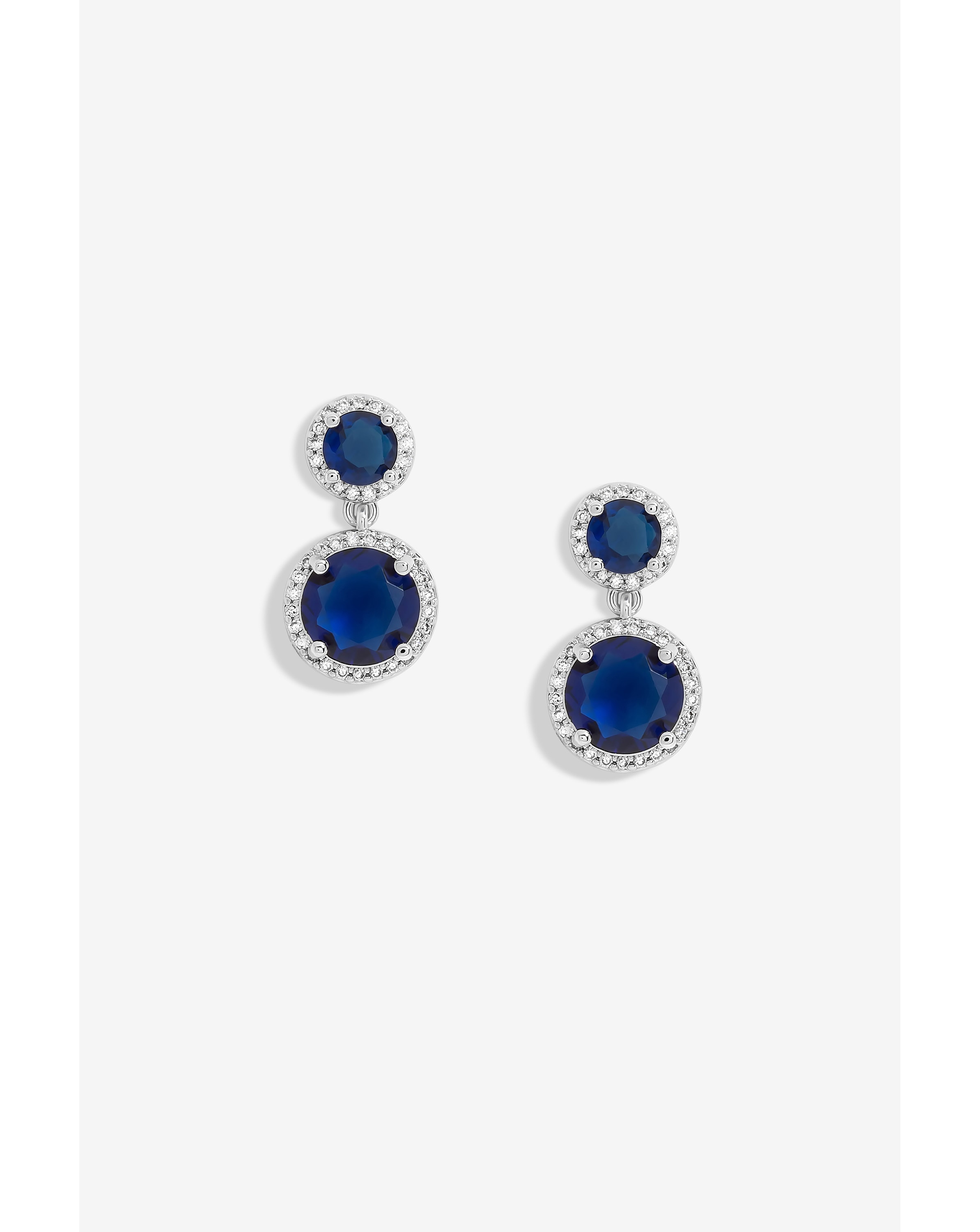 Jon Richard Sapphire Halo Earrings