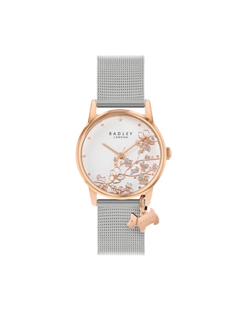 Radley Ladies Silver Stainless Steel Mesh Small Trailing Flower Watch