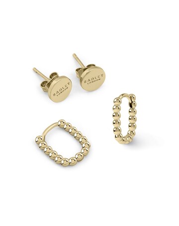 Radley 18ct Gold Plated Disk and Bobble Hoop Twin Pack Earrings