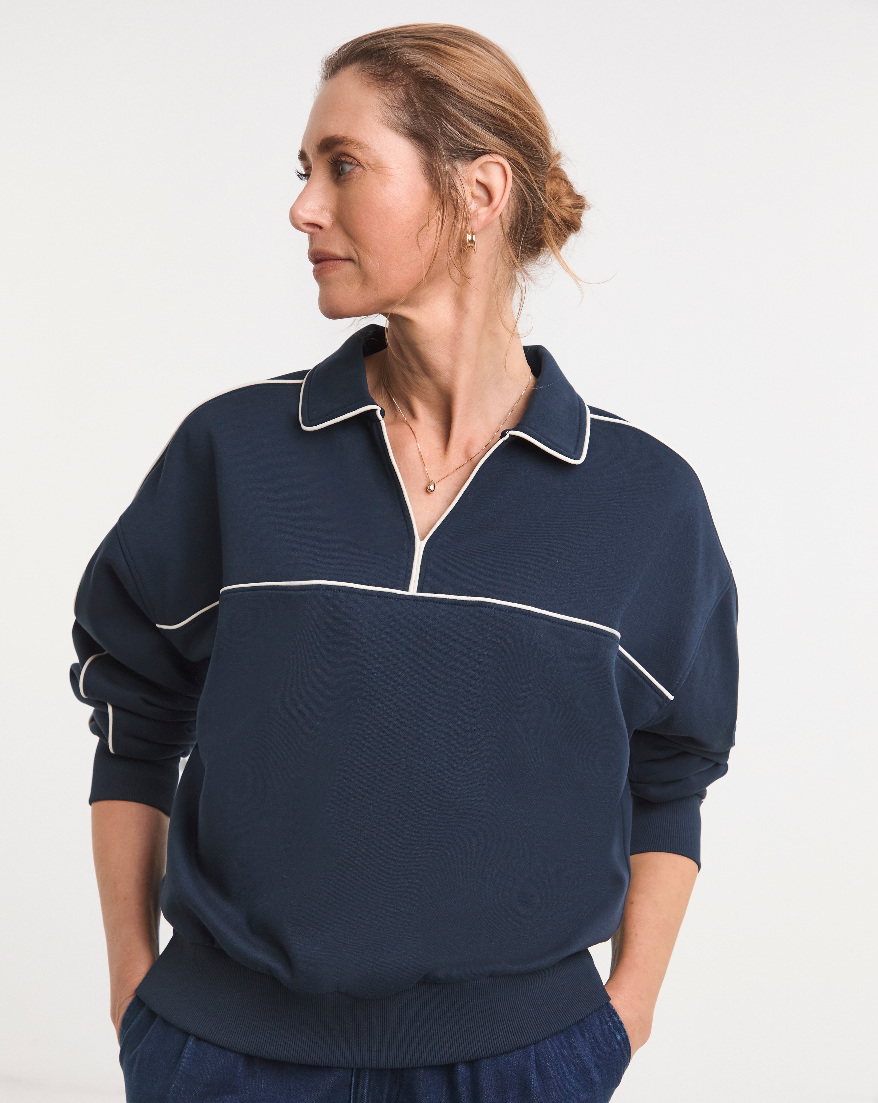 Collared Varsity Sweatshirt