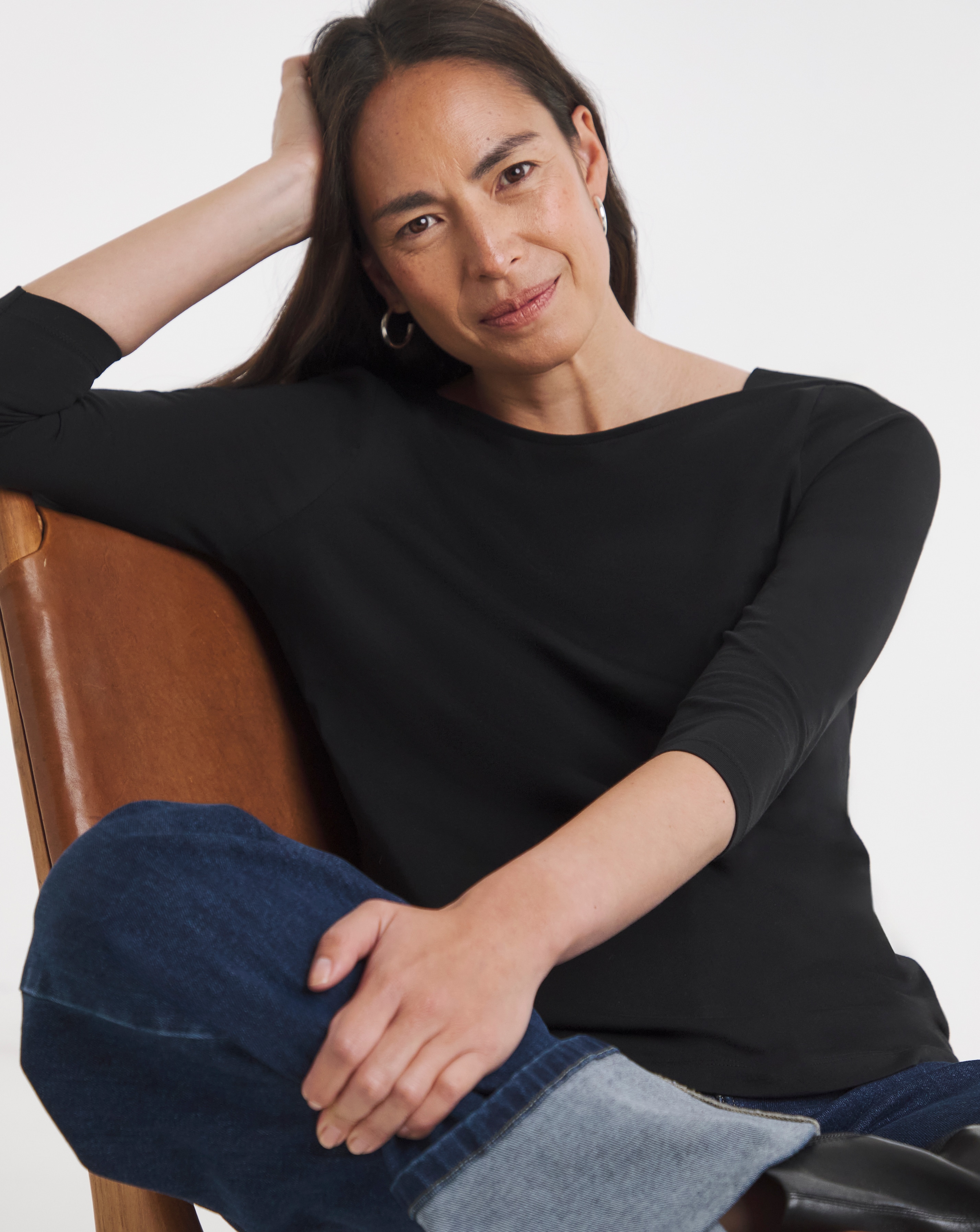 New In - Slash Neck 3/4 Sleeve Top