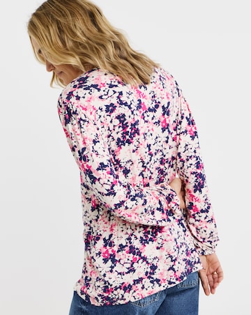 Button Front Long Sleeve Top